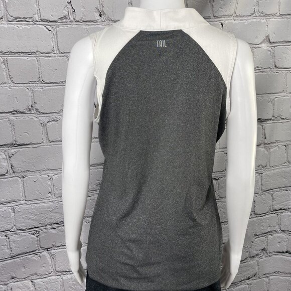 Tail Womens Medium Sleeveless Athletic Tank Golf Shirt Gray White - Picture 4 of 6